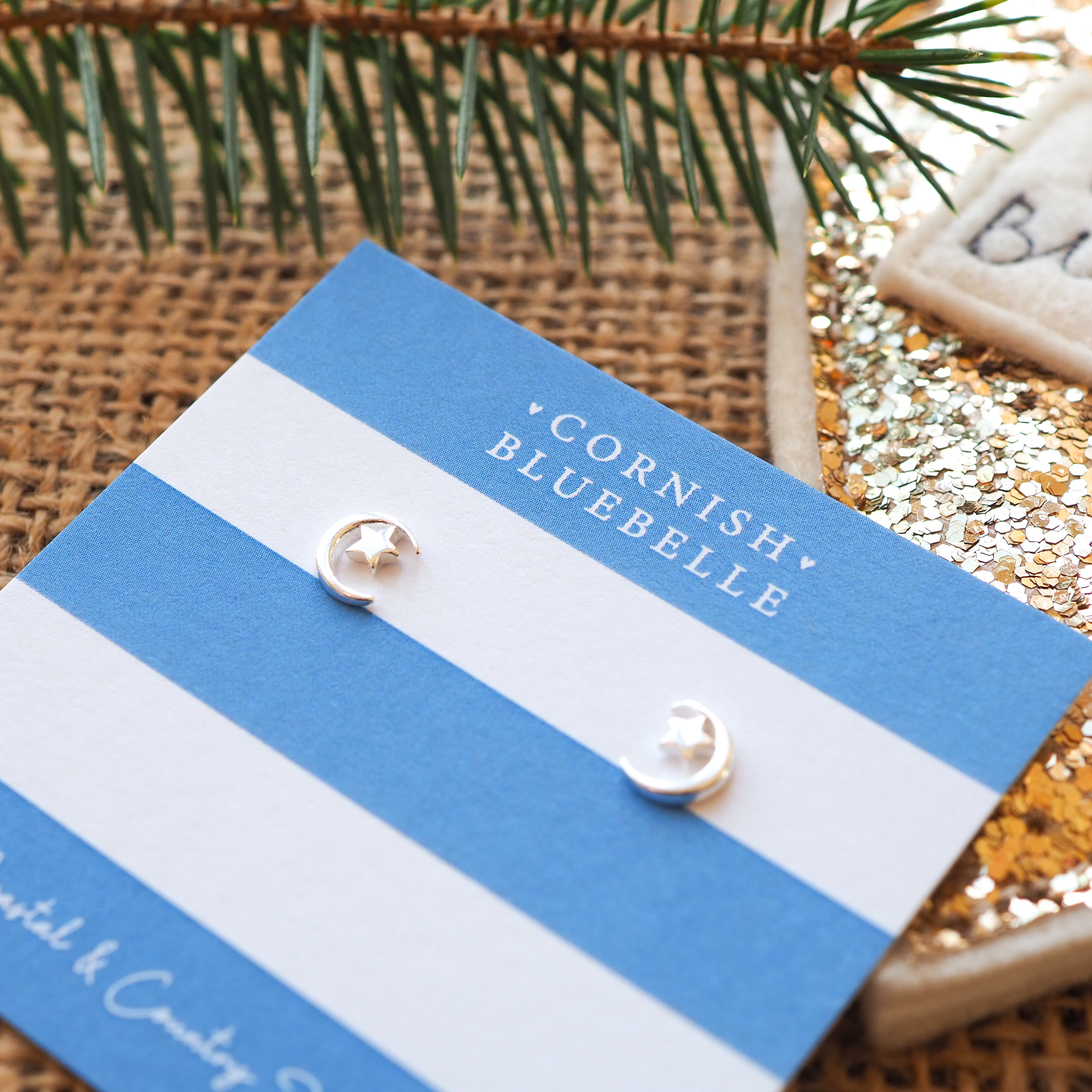 SALE - Moon and star studs