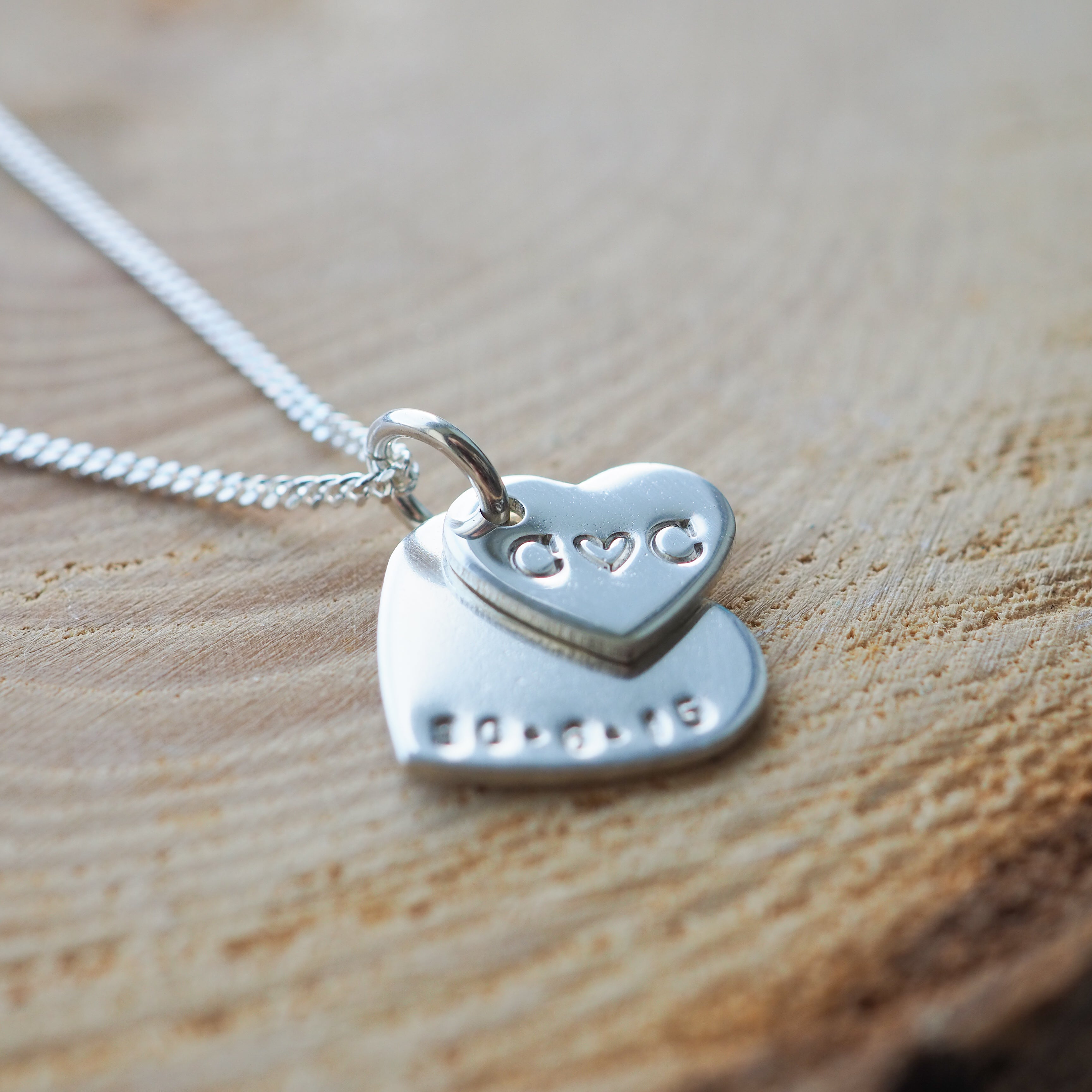 Kerensa - Silver Layered Heart Necklace