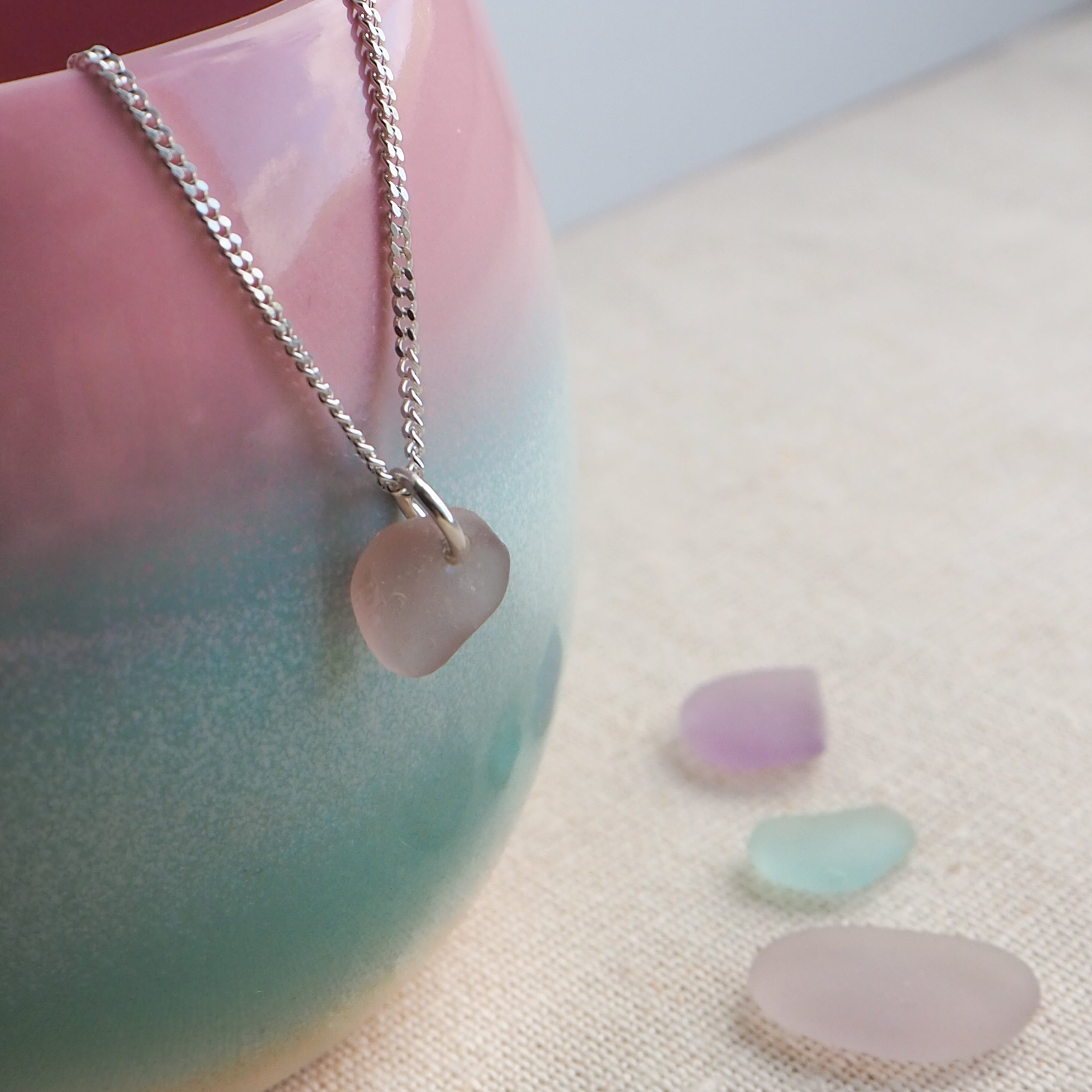 Pink Sea Glass Necklace