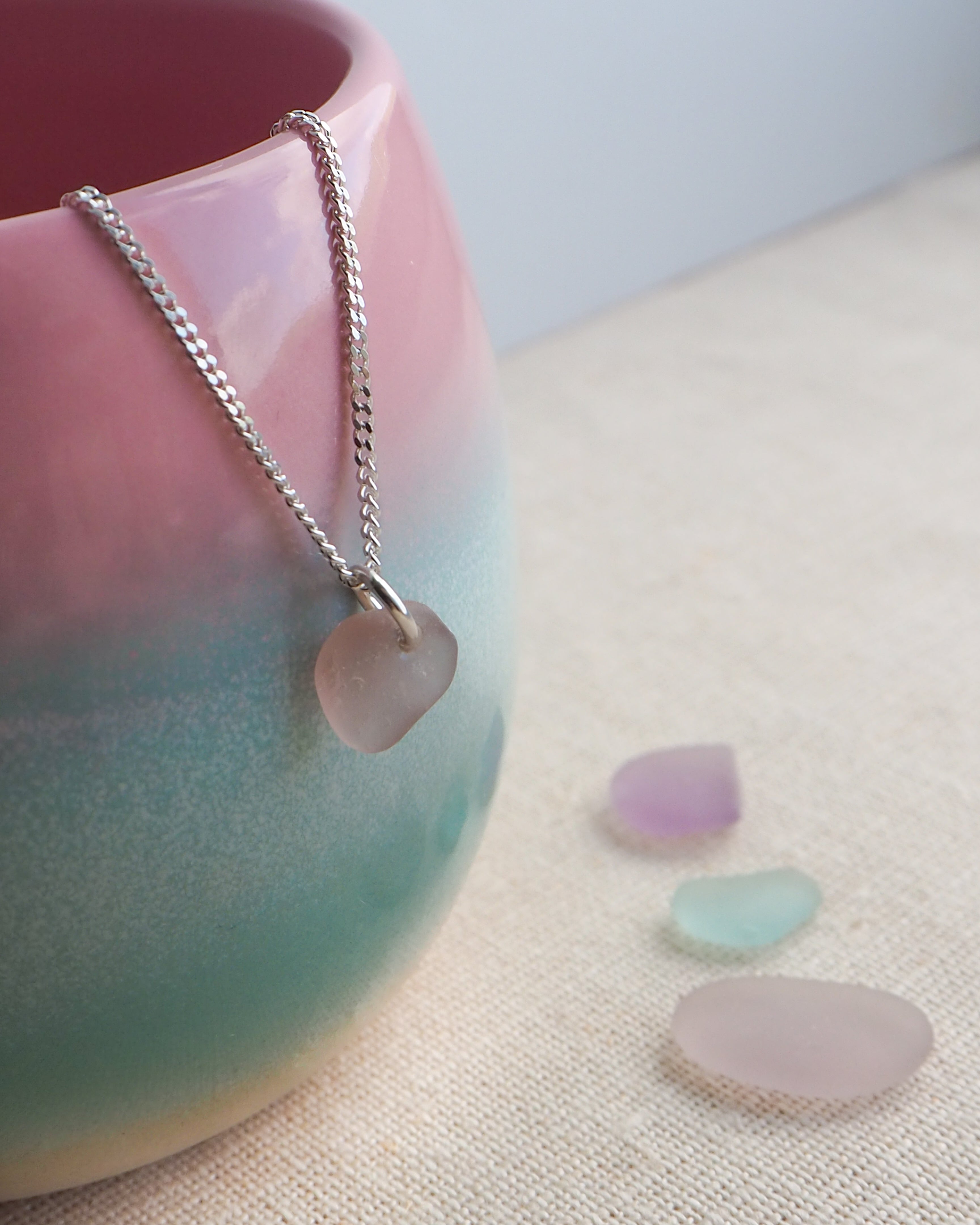 Pink Sea Glass Necklace