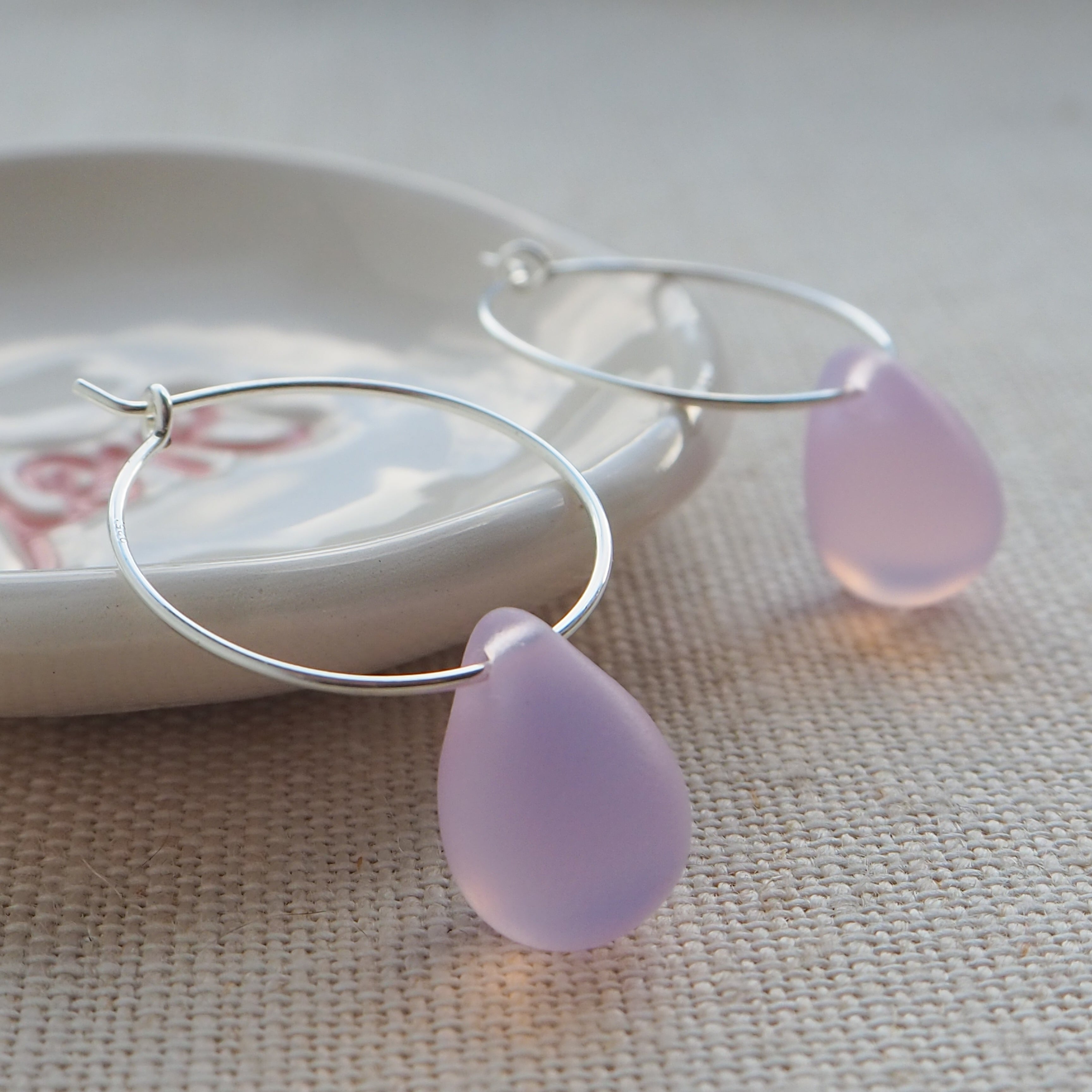 Pink Opal Mermaid Hoops