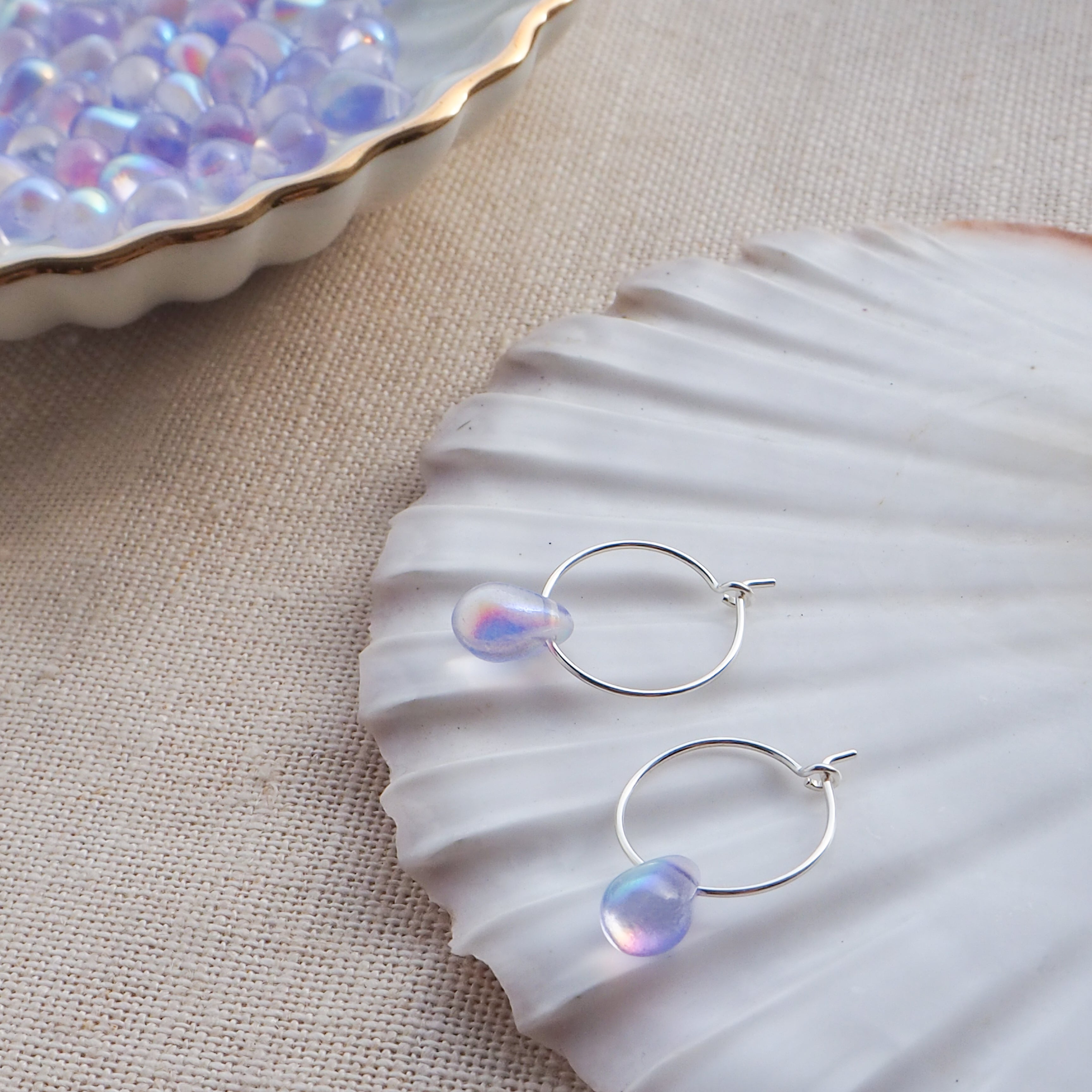 Drop Of The Ocean Hoop Earrings - Mermaid