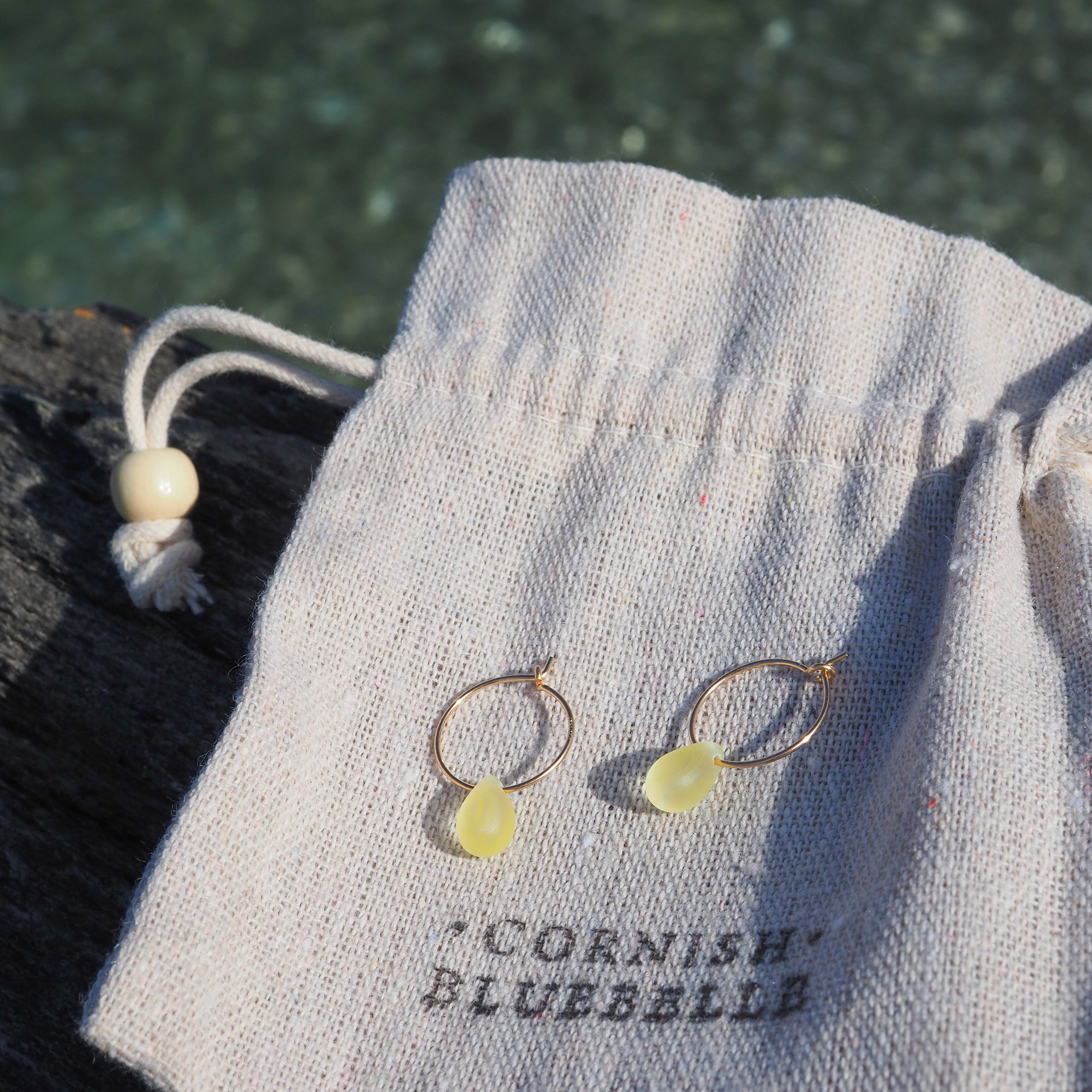 Drop Of The Ocean Hoop Earrings - Cornish Sunrise