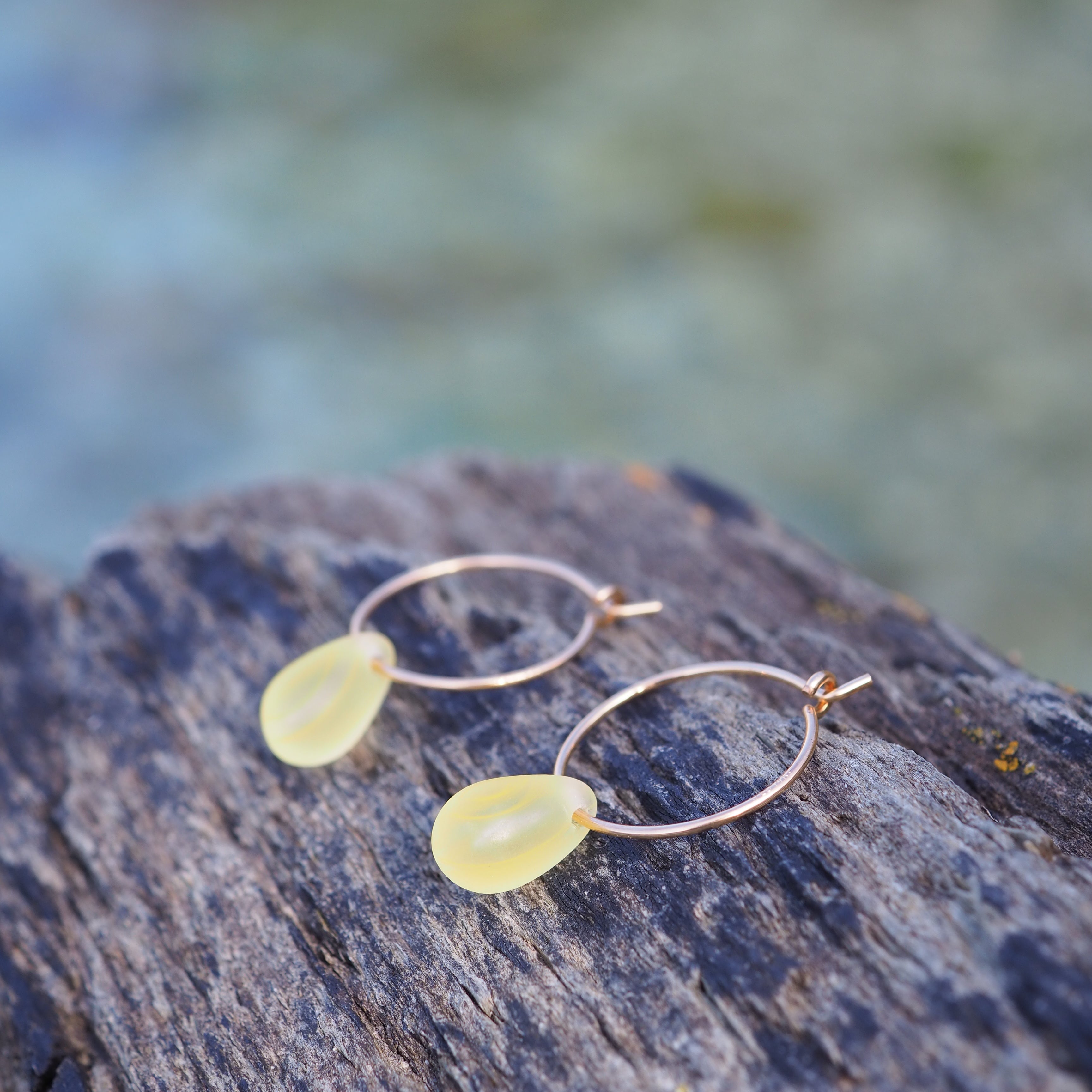 Drop Of The Ocean Hoop Earrings - Cornish Sunrise