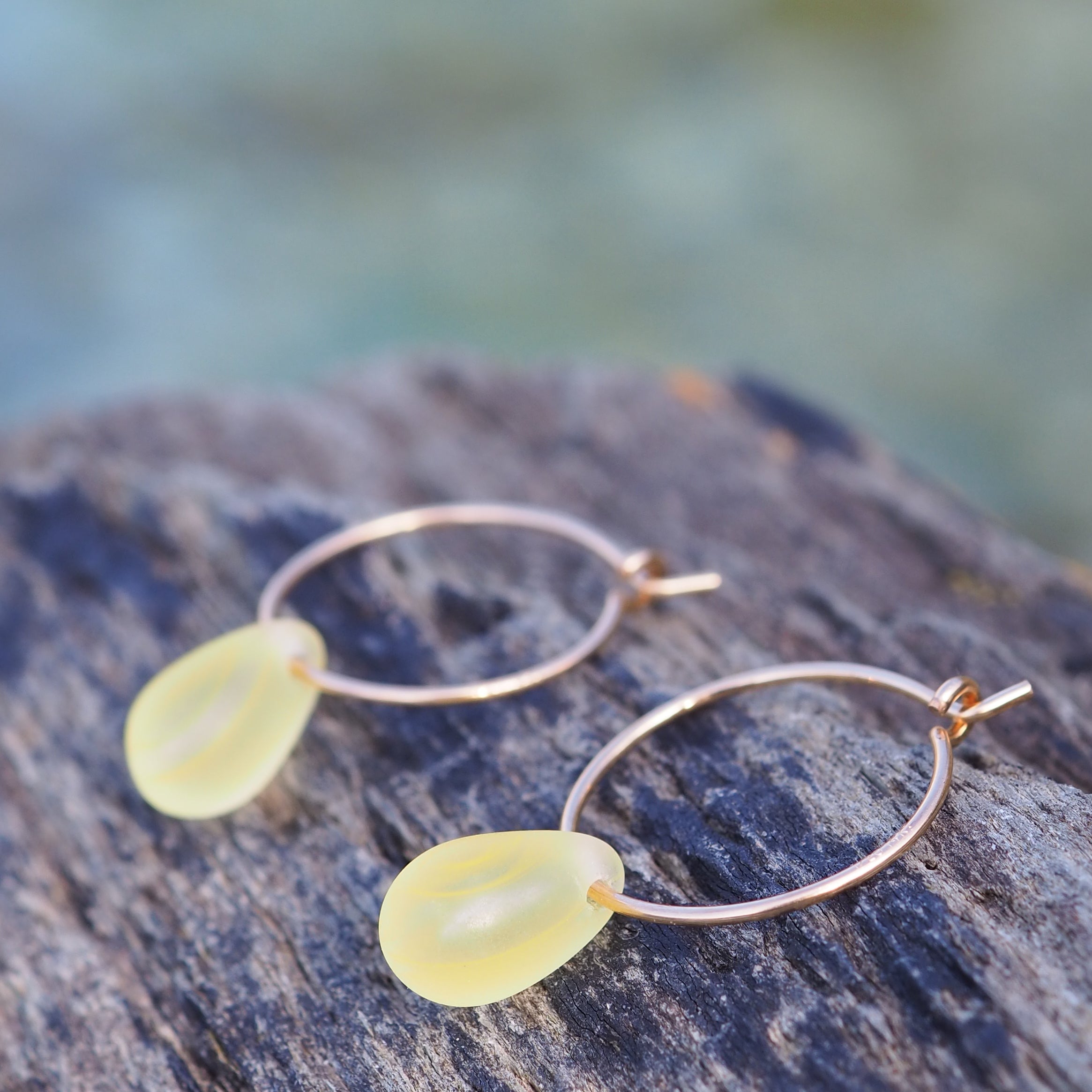 Drop Of The Ocean Hoop Earrings - Cornish Sunrise