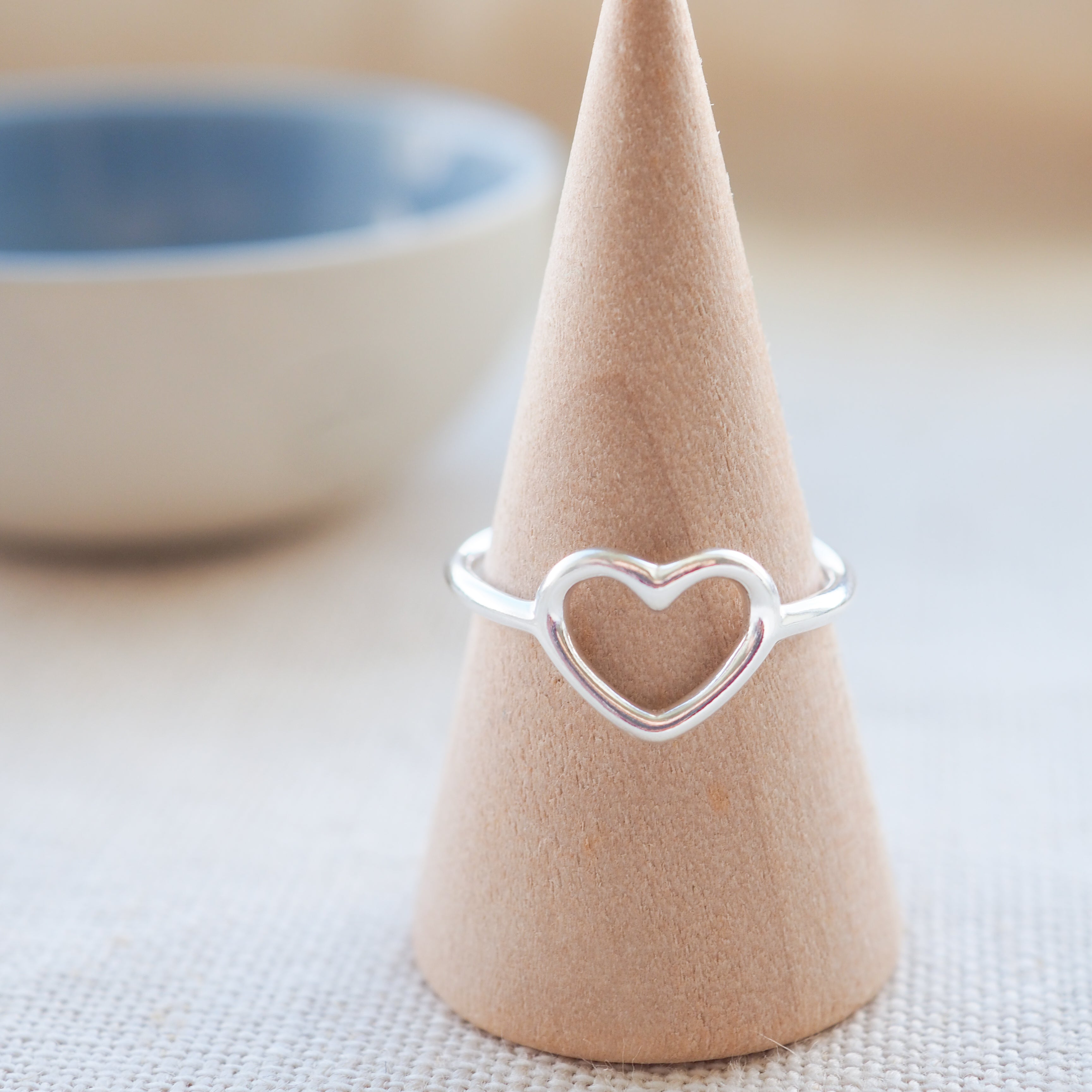 Open Heart Silver Ring