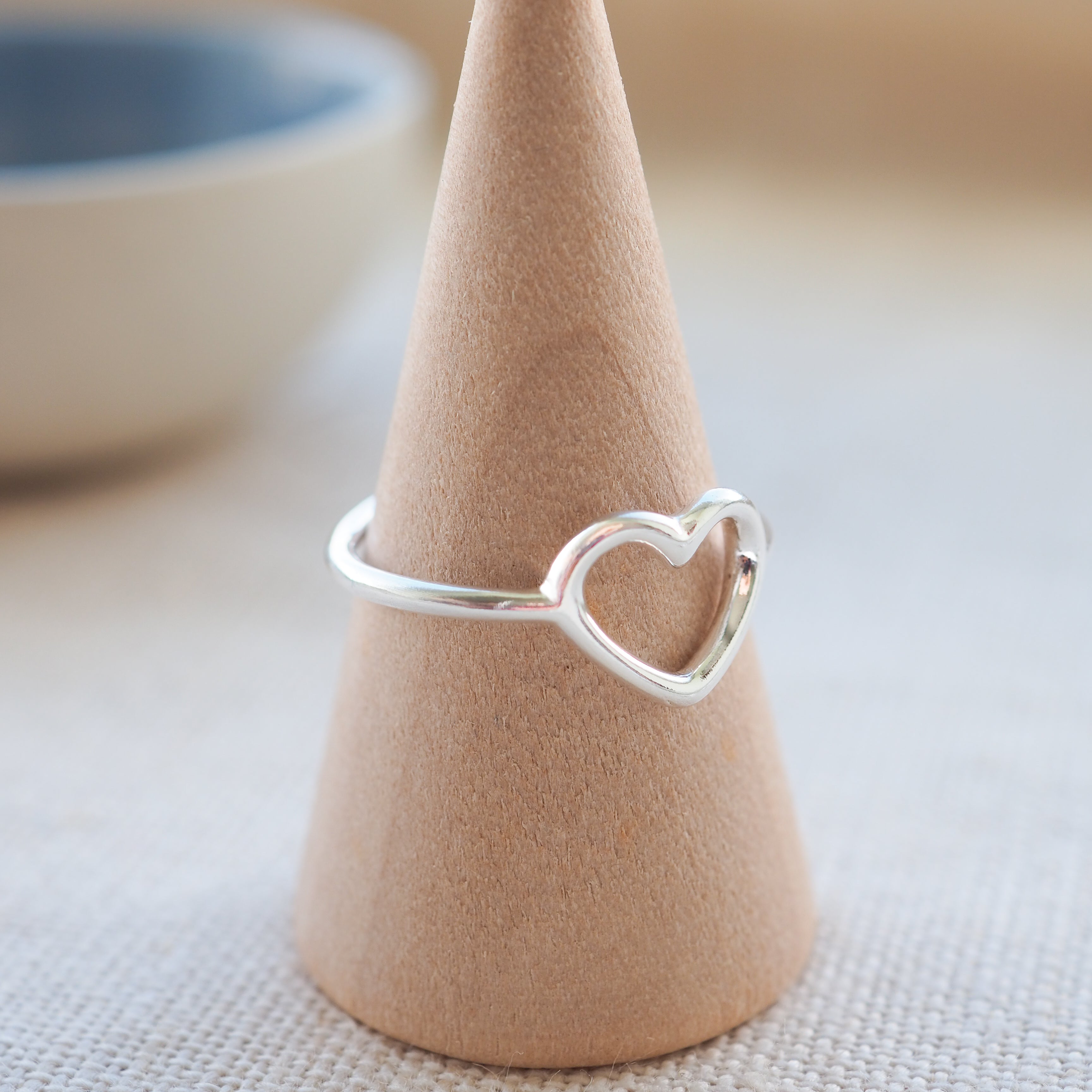 Open Heart Silver Ring