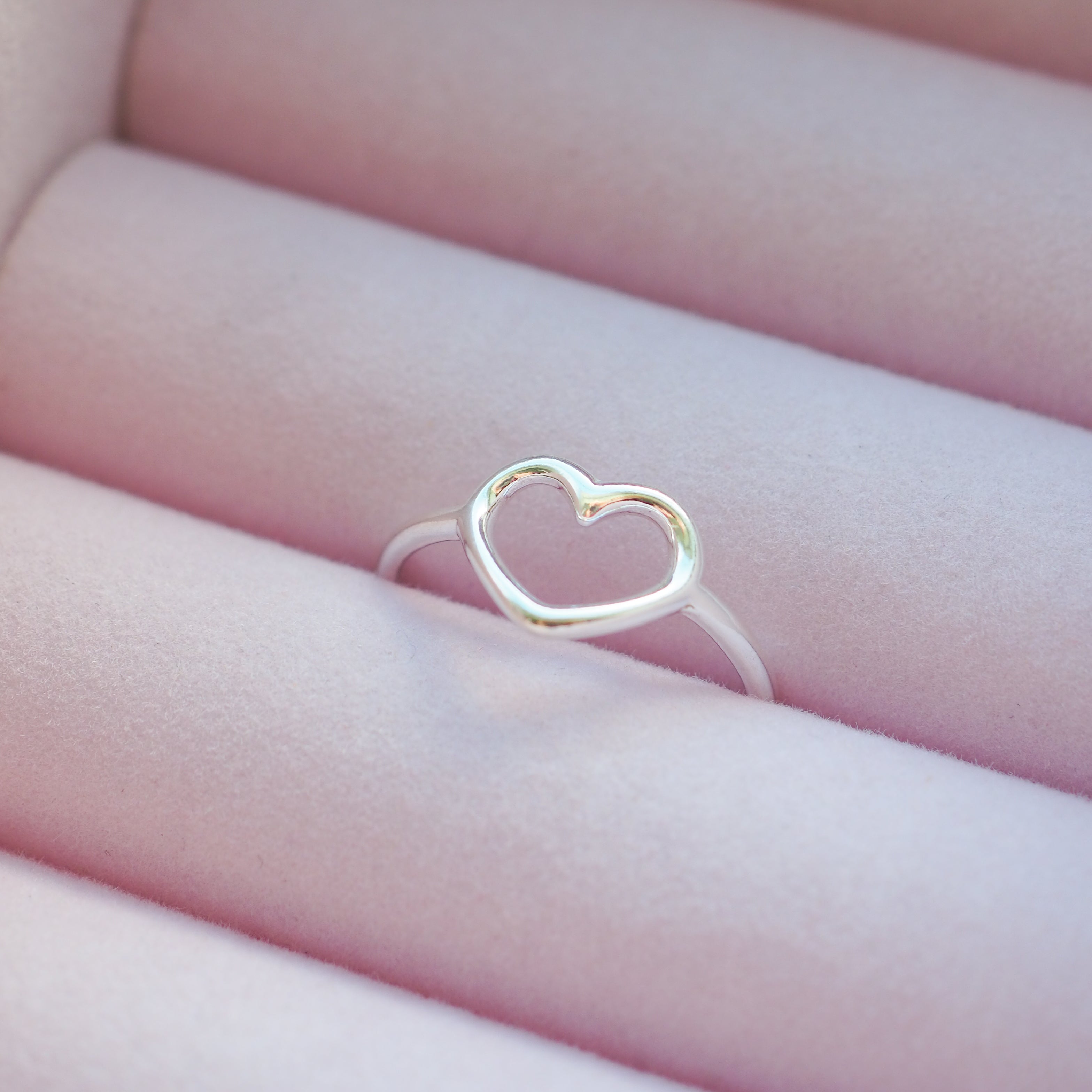 Open Heart Silver Ring