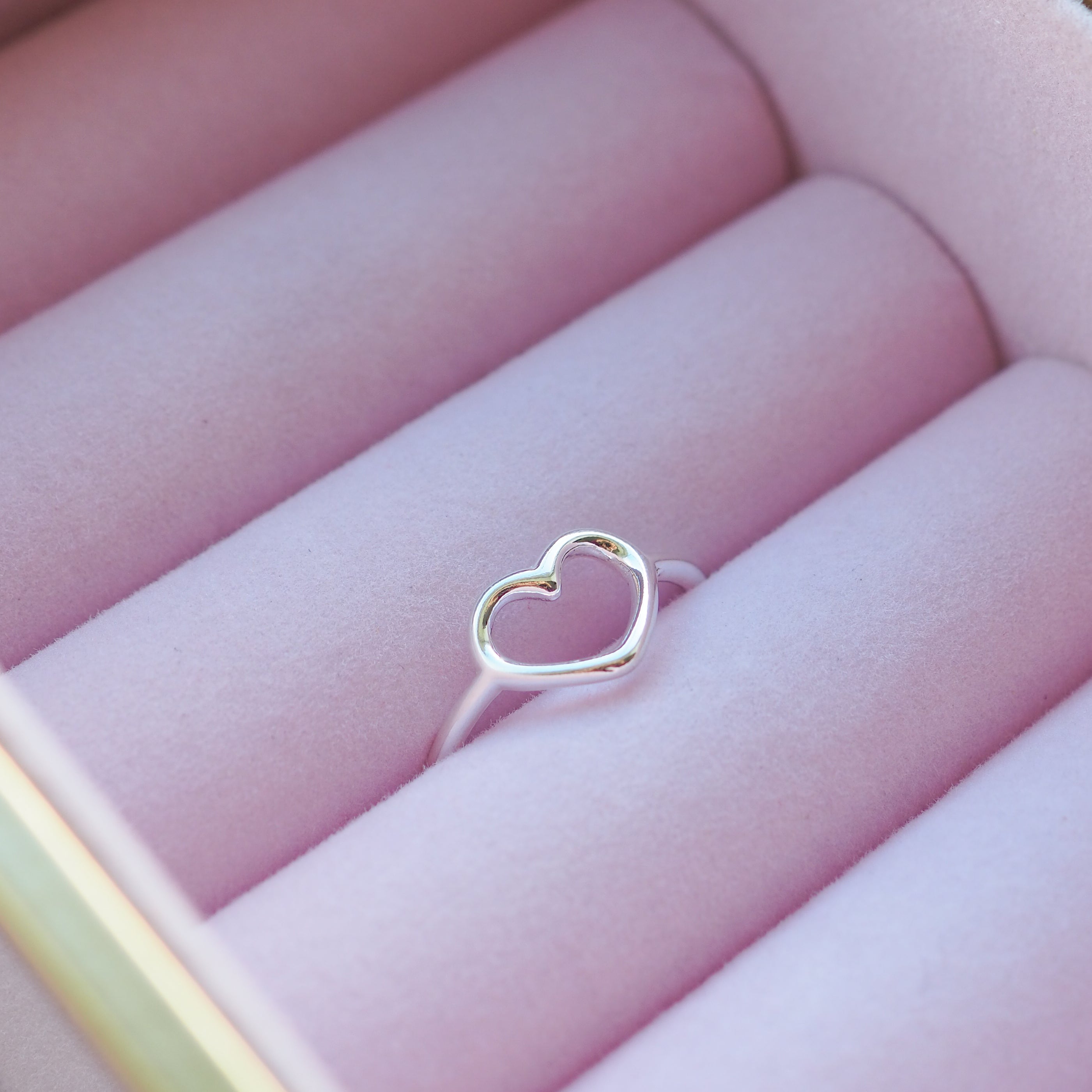 Open Heart Silver Ring