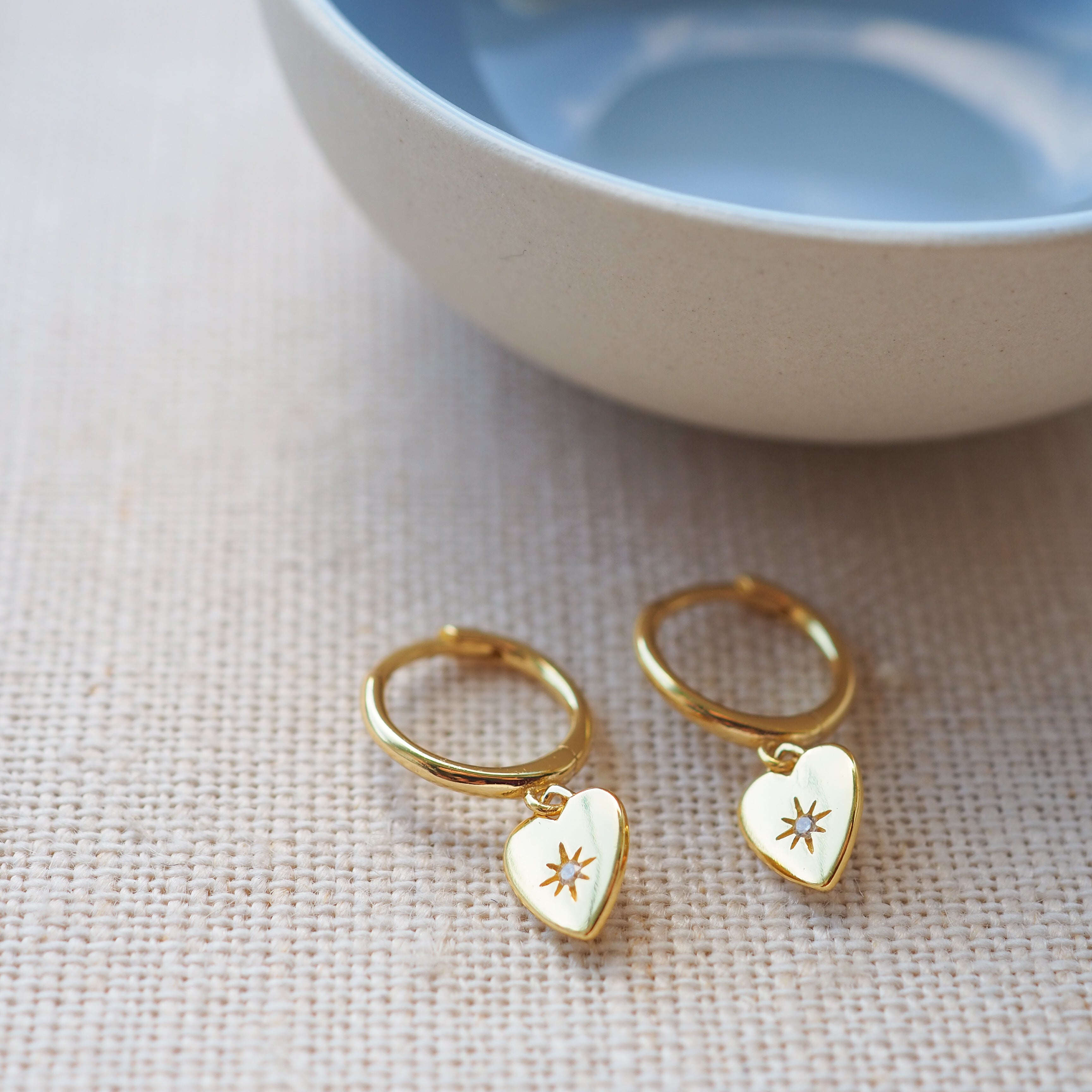 Gold Sparkle Heart Huggies