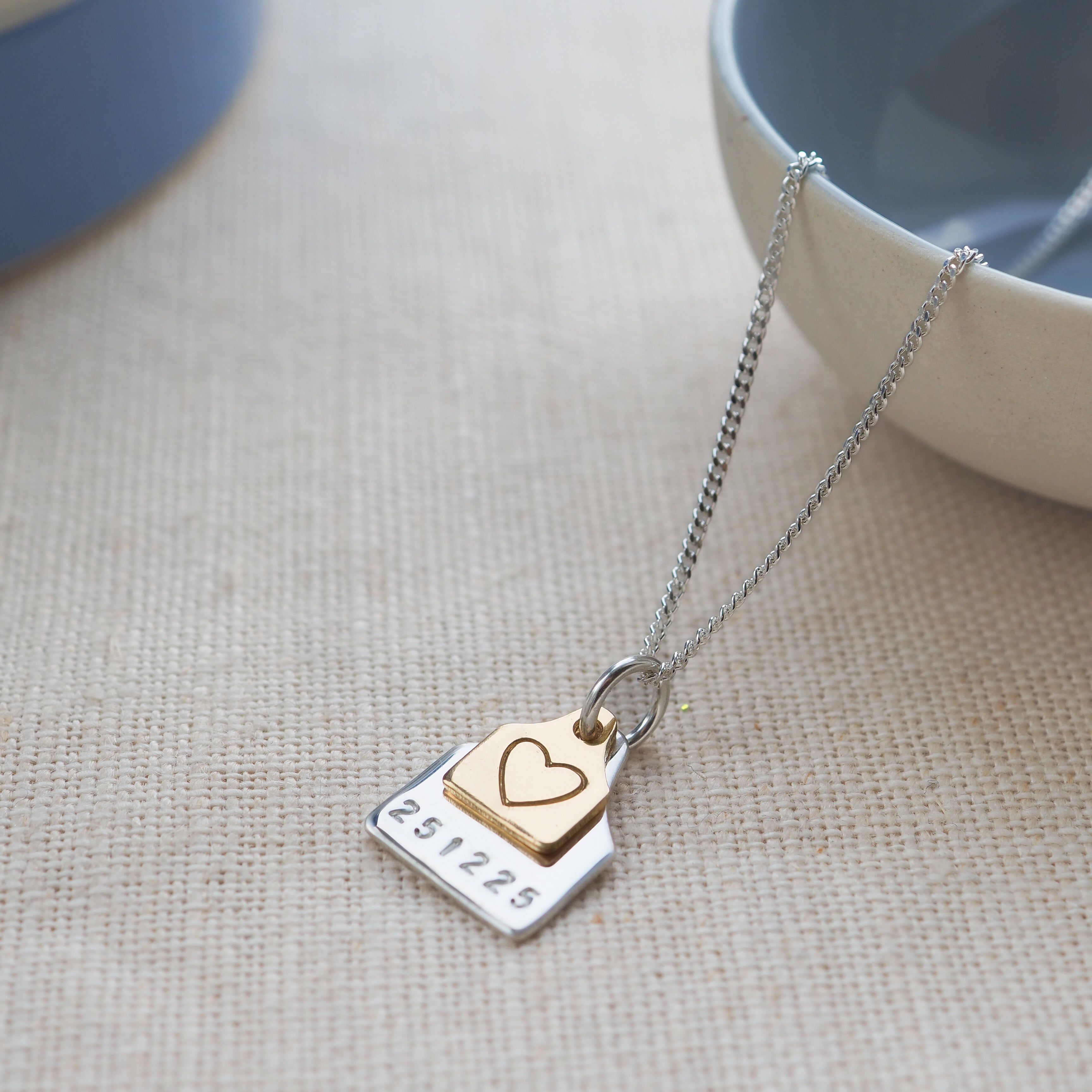 Layered Ear Tag Necklace