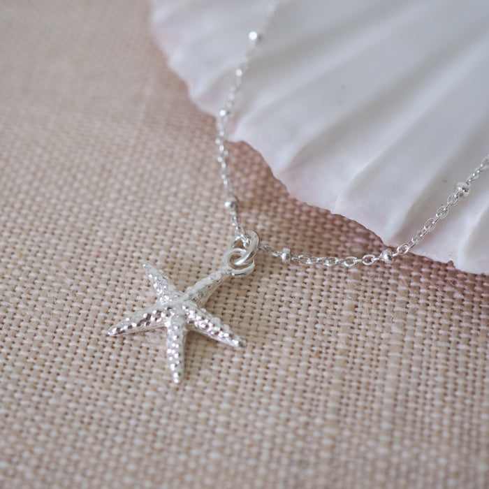 Sterling silver starfish anklet