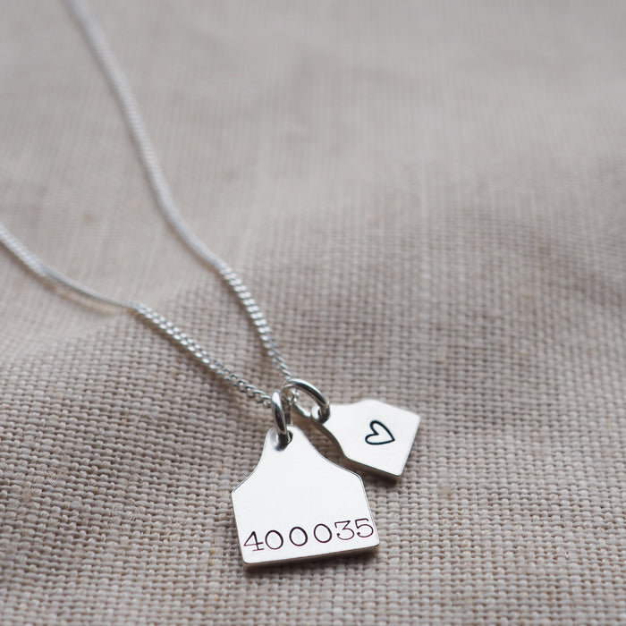 Initial Cattle Ear Tag Necklace - Pearl – Wall Leather Co.