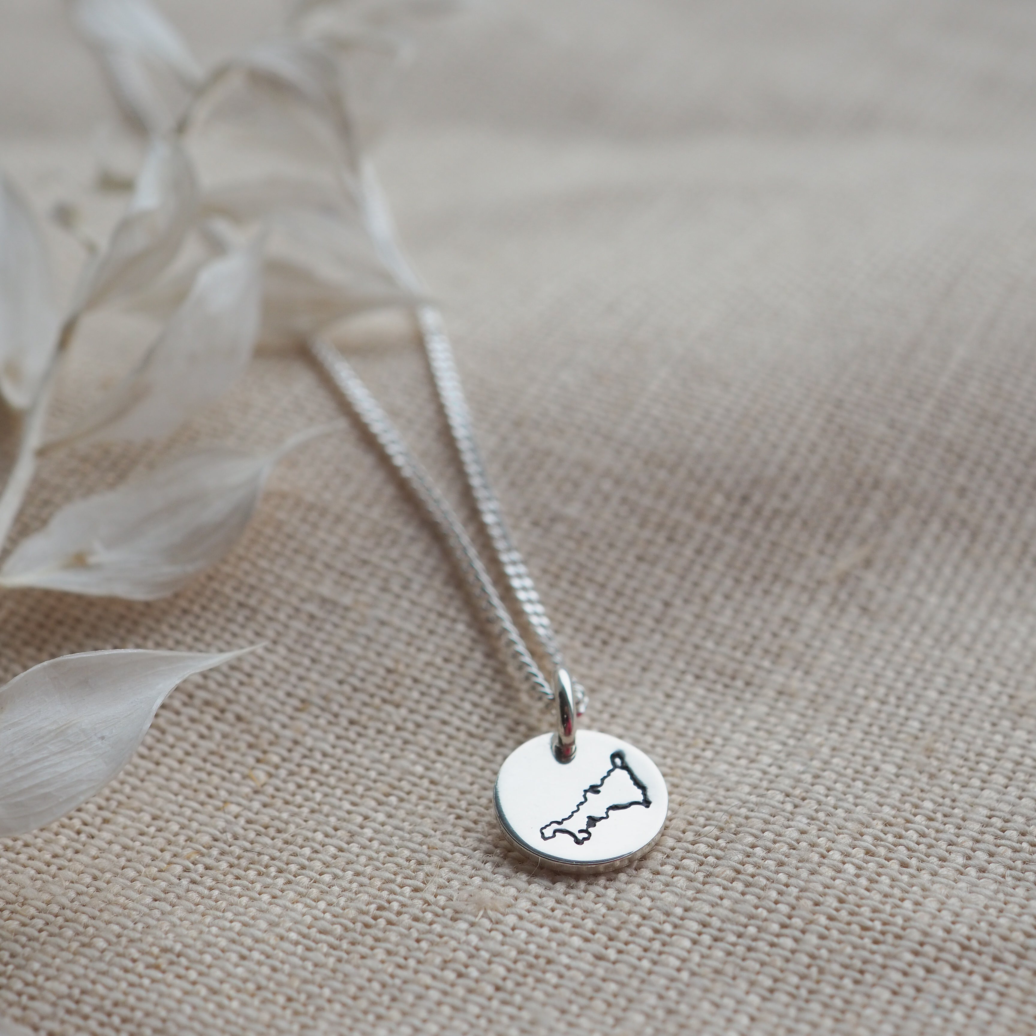 Cornwall silver mini disc necklace