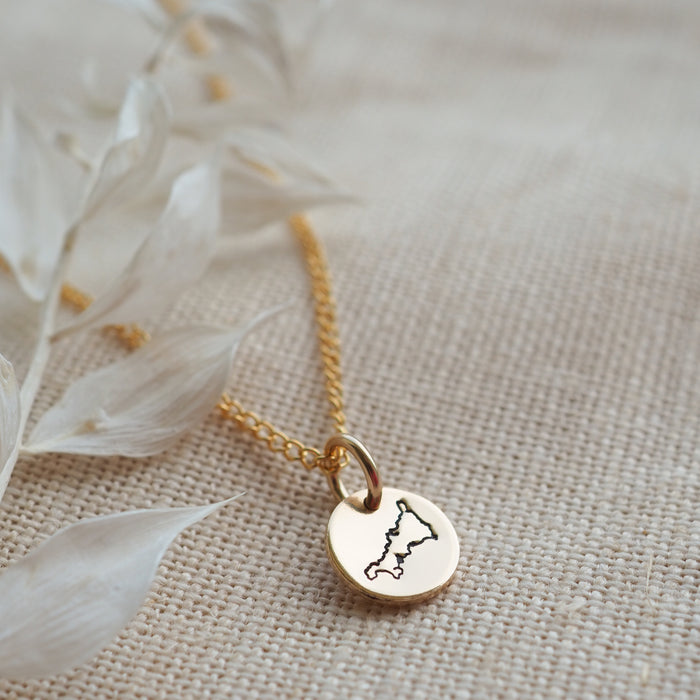 Cornwall gold mini disc necklace