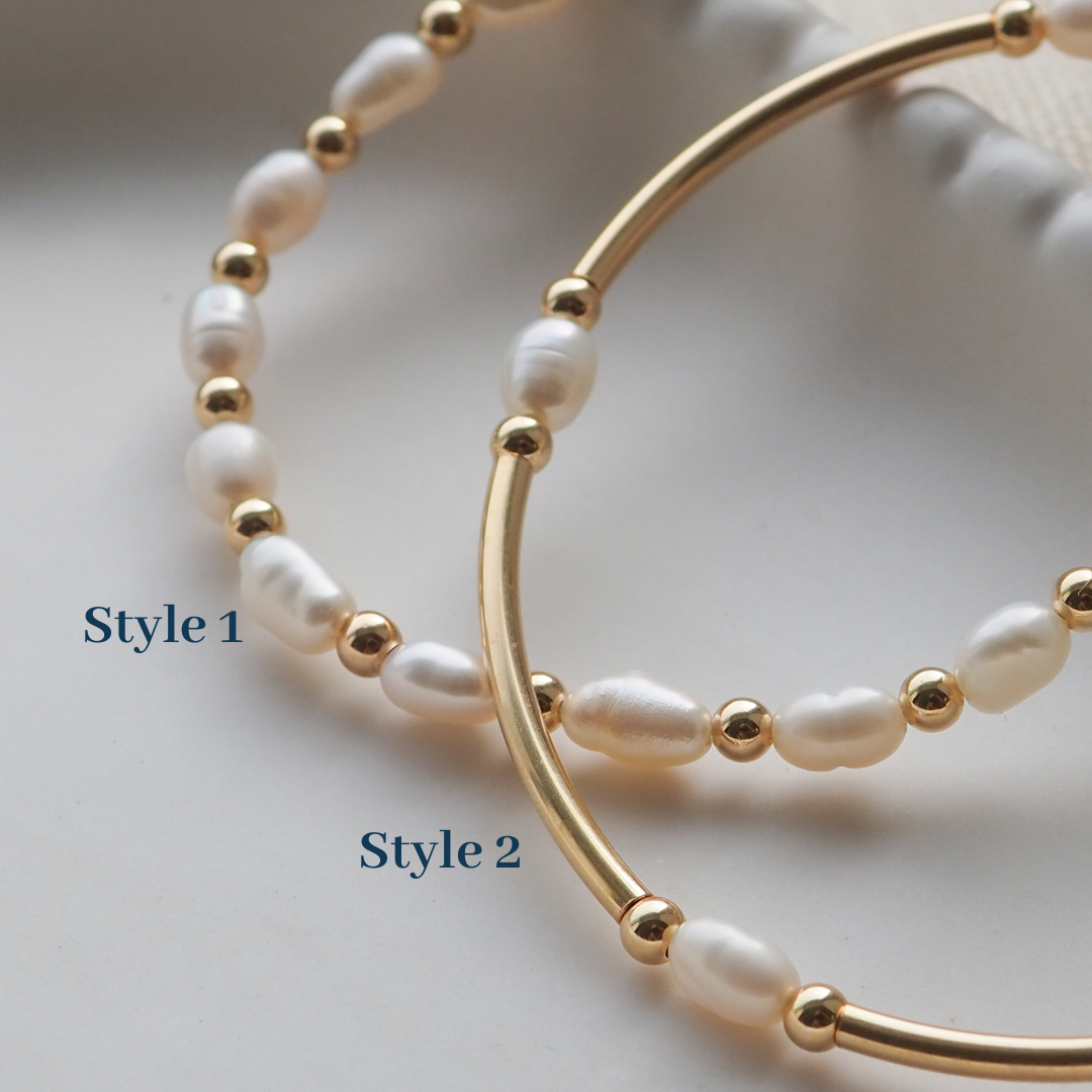 Gold pearl bracelet