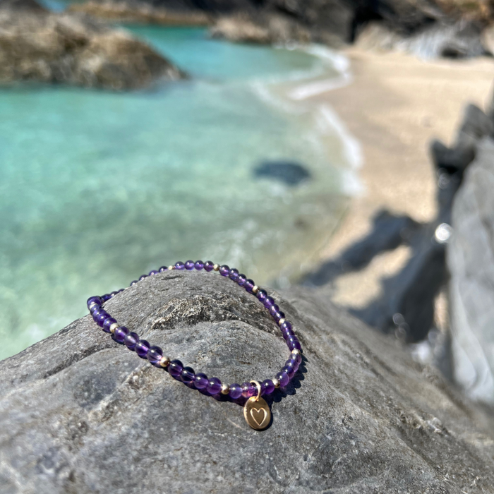 Amethyst & Gold Anklet