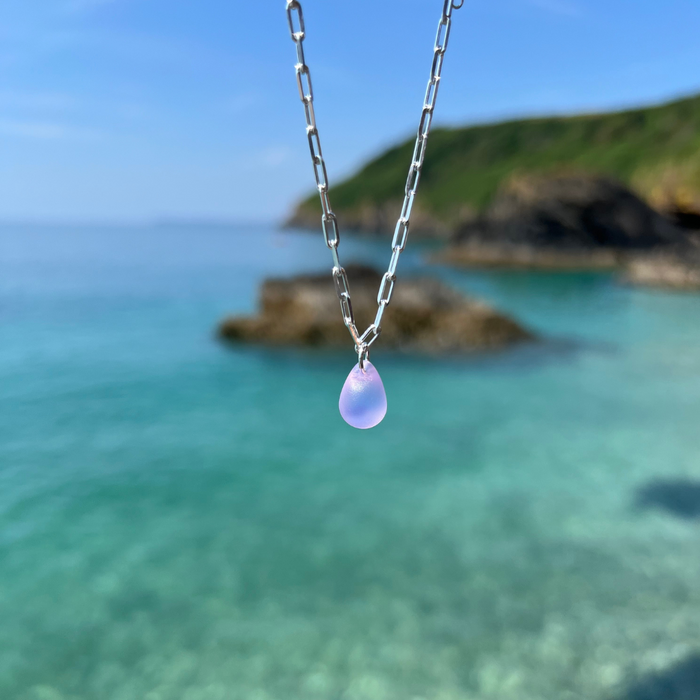 Cornish Links Pink Opal Mermaid Droplet Anklet