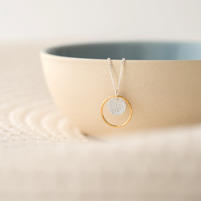 Halo disc necklace