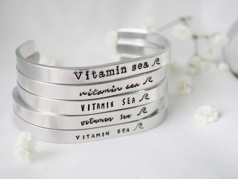 Name place handstamped cuff