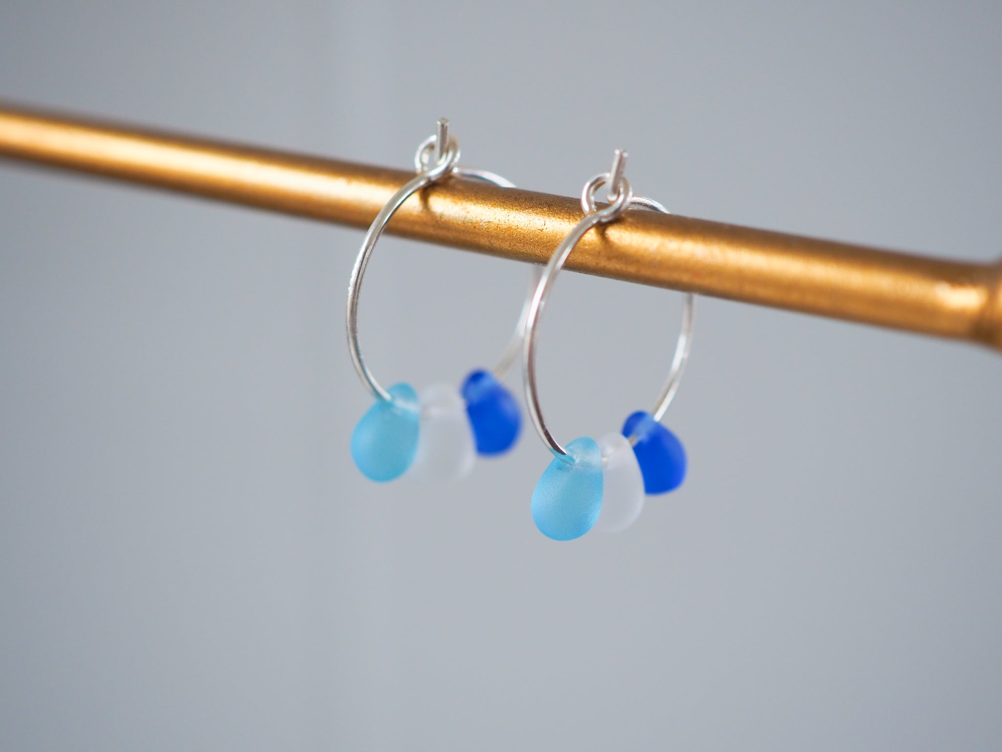 Drop Of The Ocean Hoop Earrings