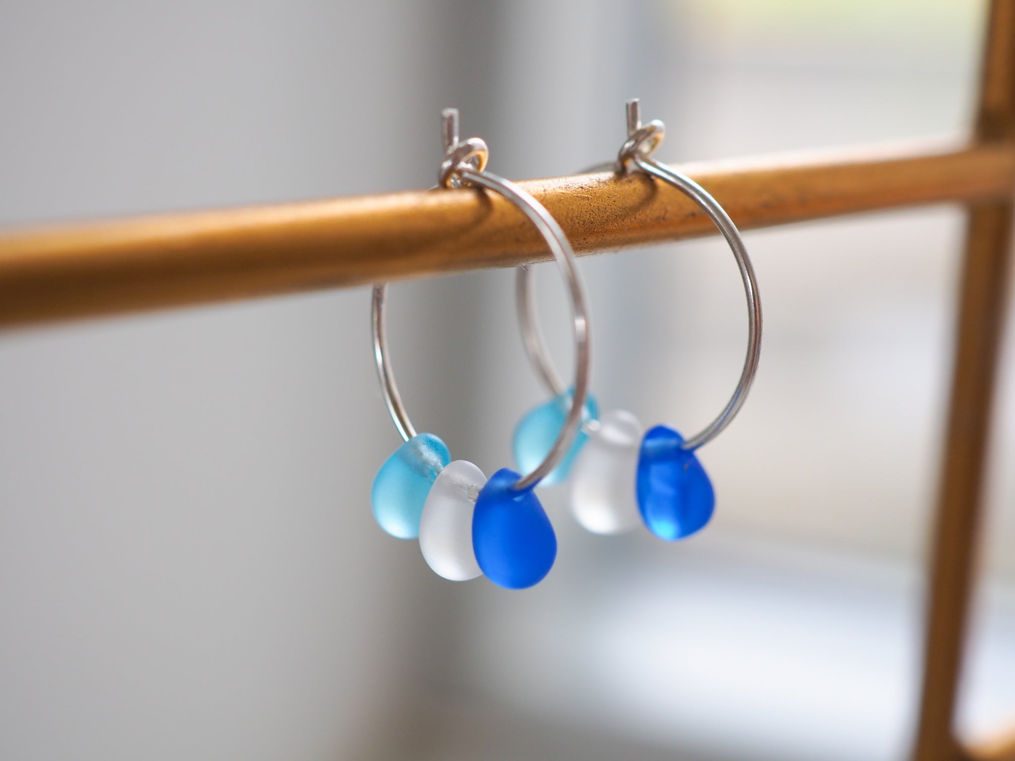 Drop Of The Ocean Hoop Earrings