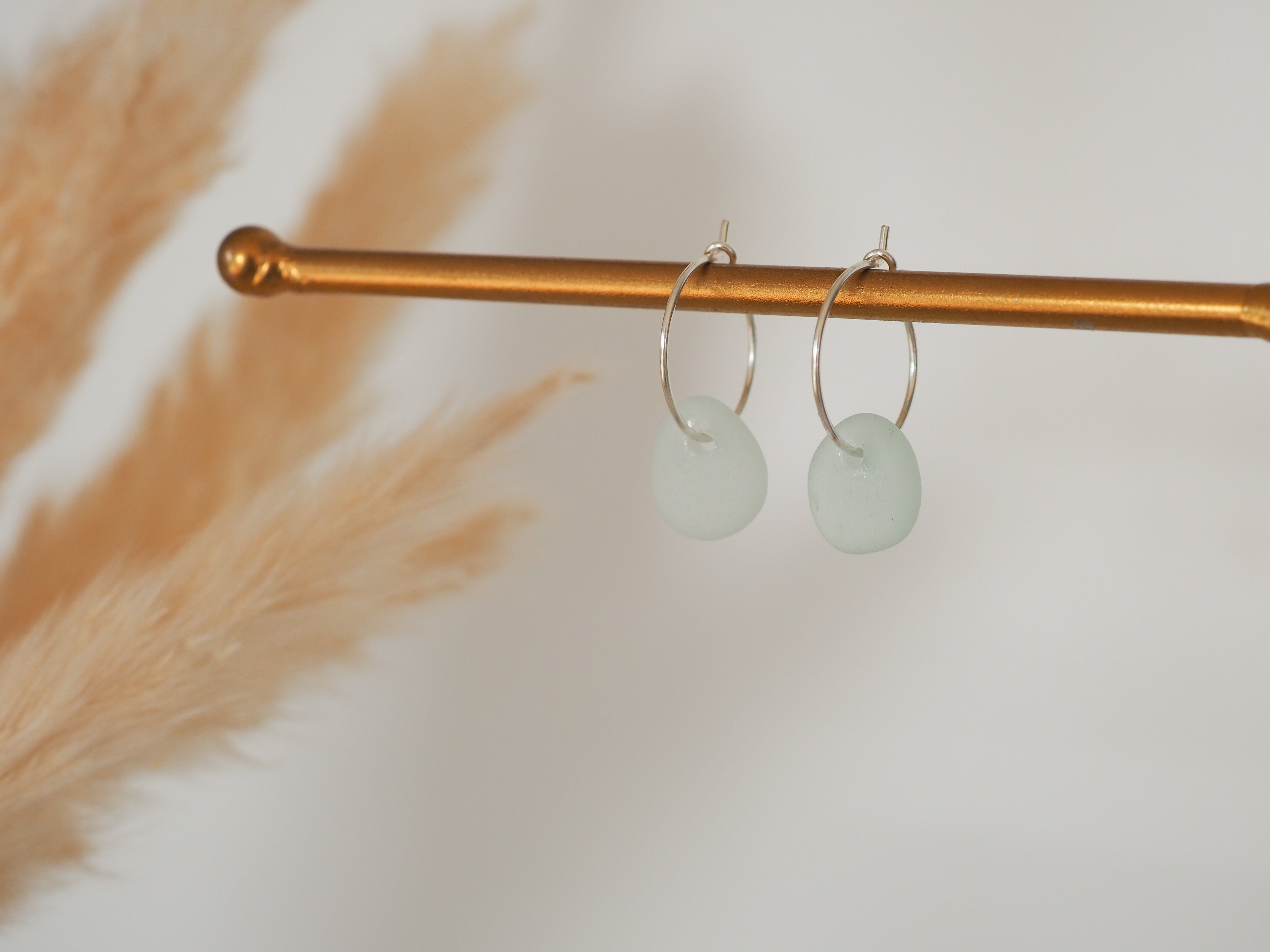 Sea glass hoops