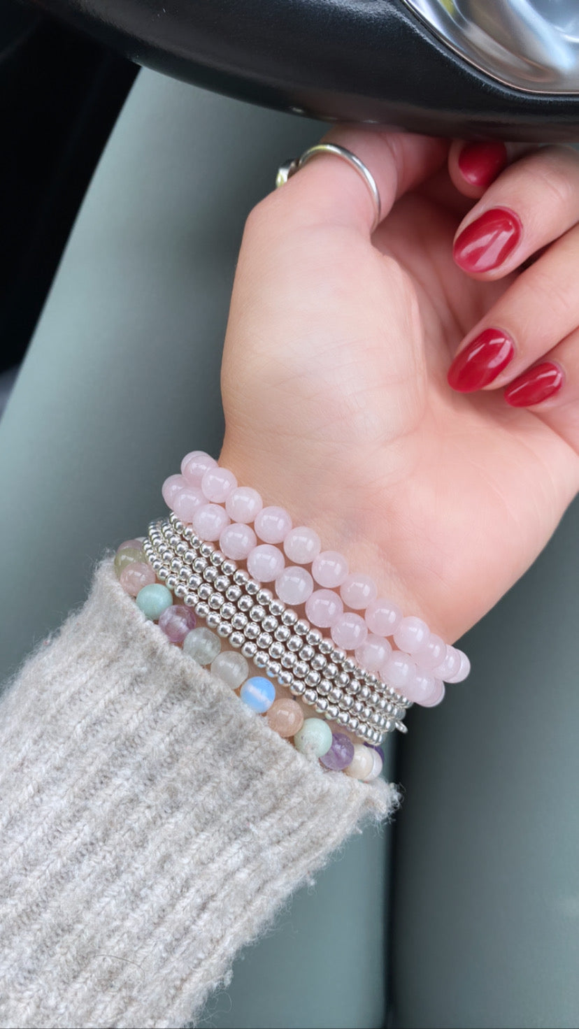 Rose Quartz beaded bracelet