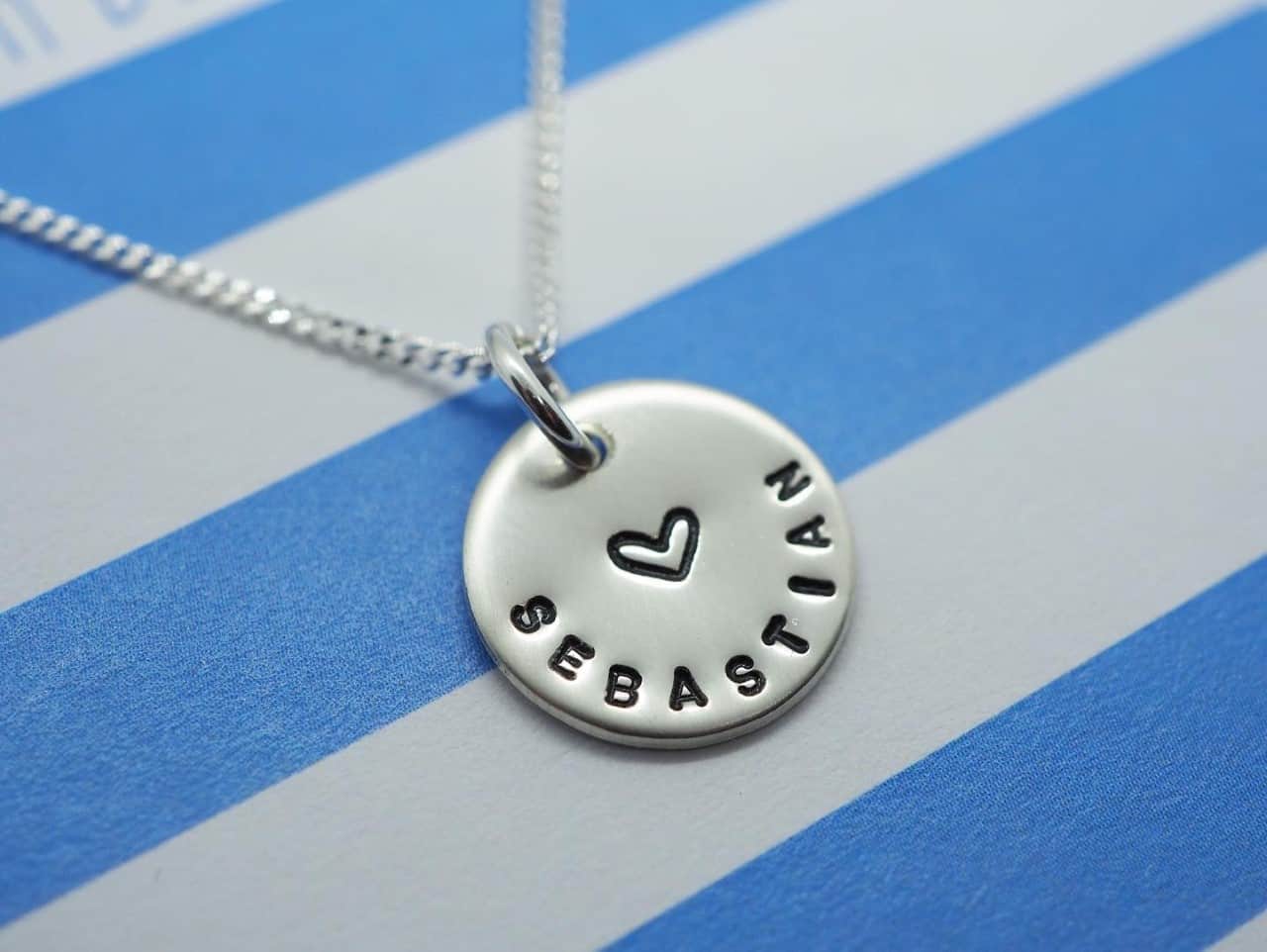 Personalised midi disc necklace