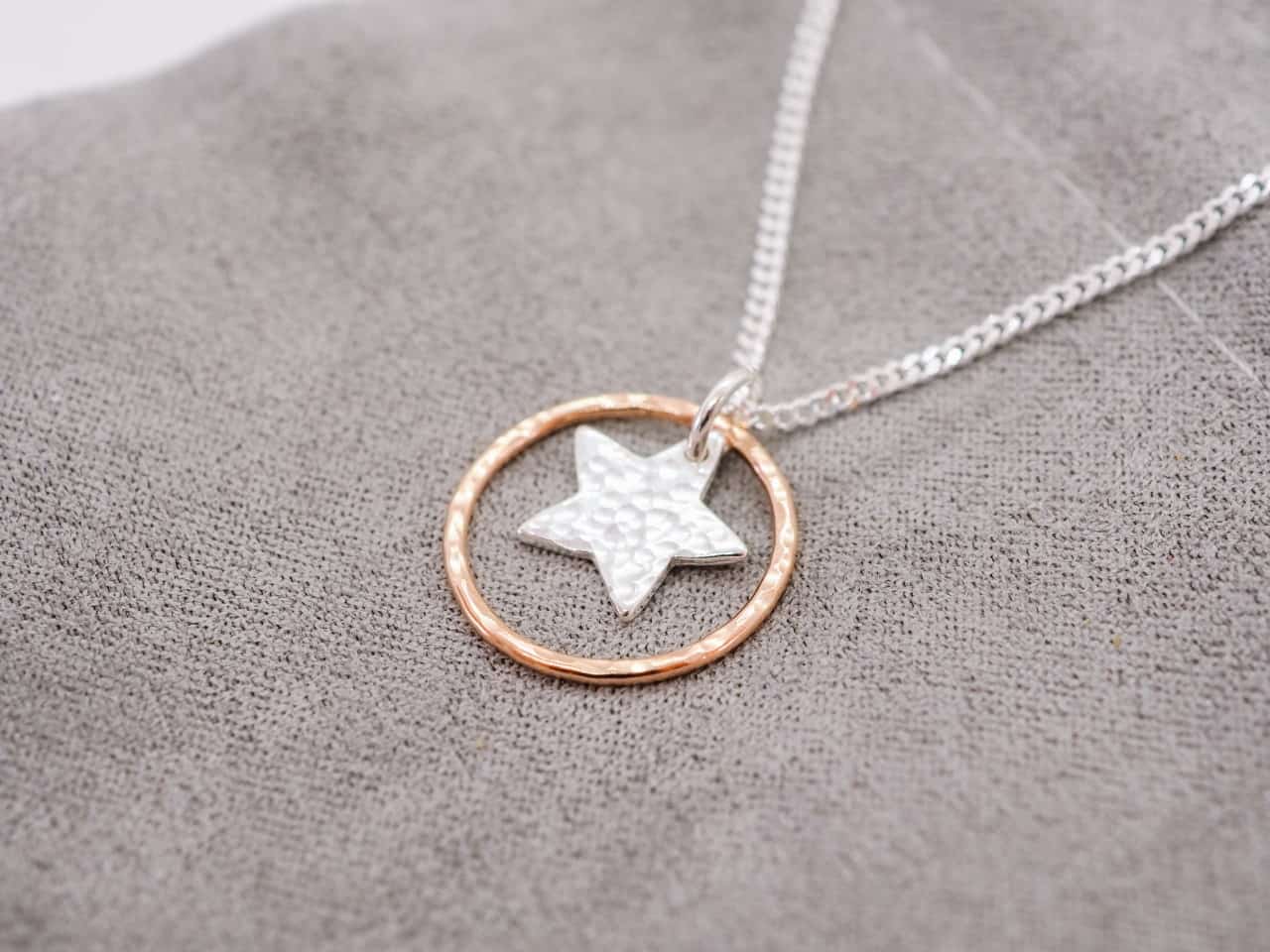 Rose gold halo necklace