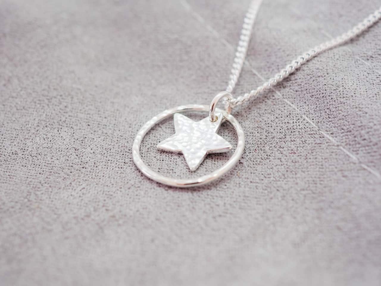 Sterling silver halo necklace