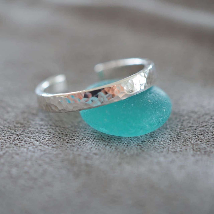 Hammered sterling silver toe ring