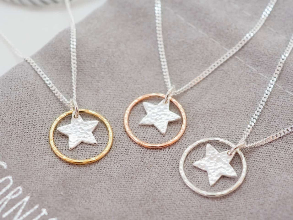 Rose gold halo necklace