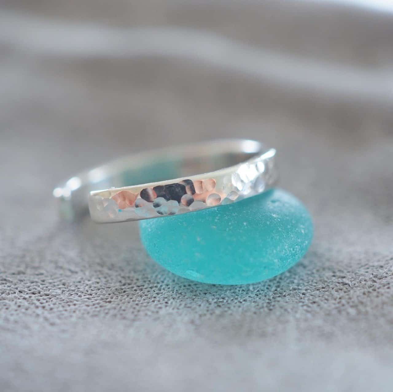 Hammered sterling silver toe ring